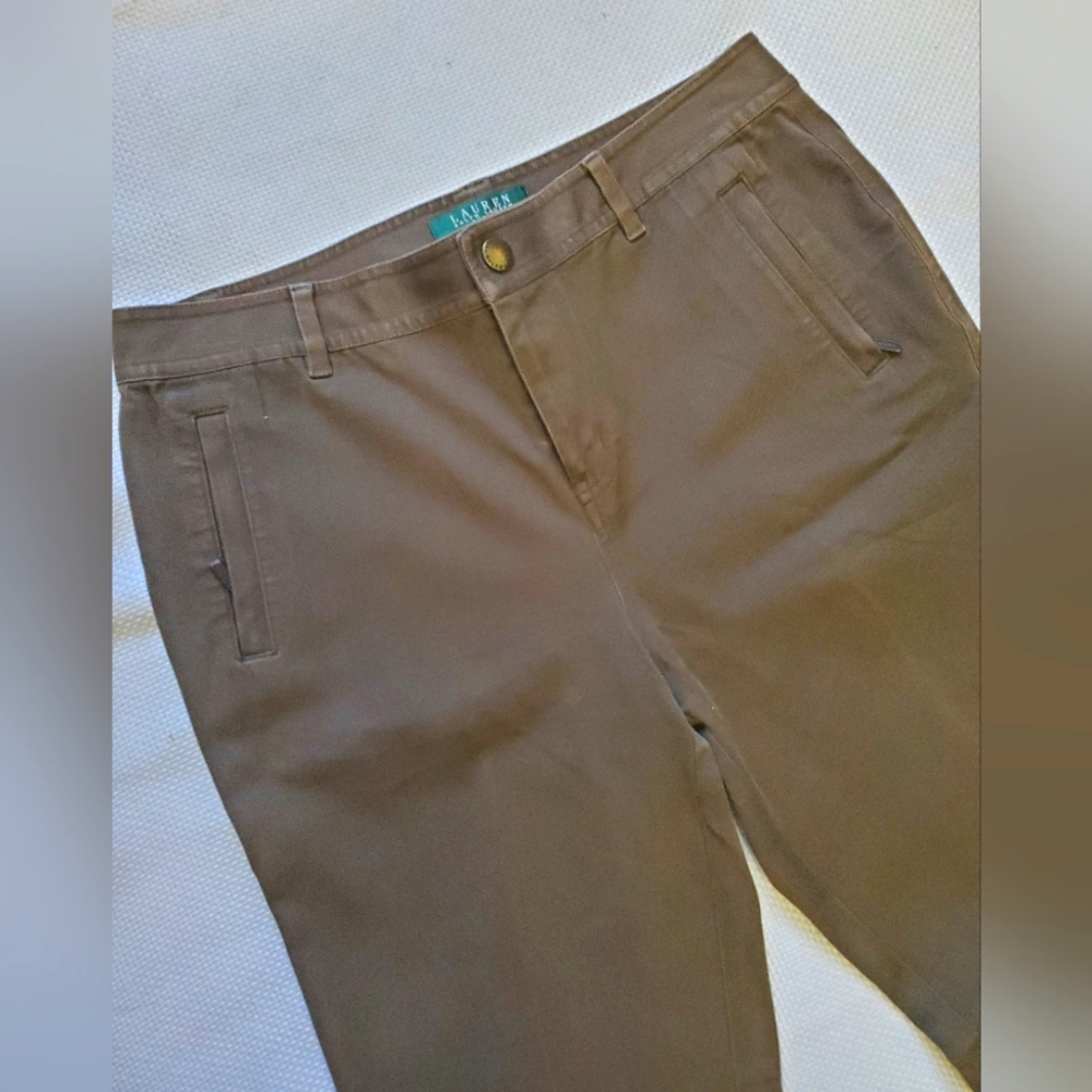 Women's straight leg green dress pants